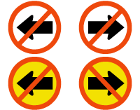 Left and Right Turn Prohibited regulatory sign